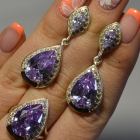 Срібний набір з напайками з золота