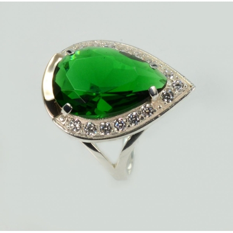 Серебряное кольцо  с пластинами из золота