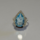 Срібна каблучка з пластинами із золота