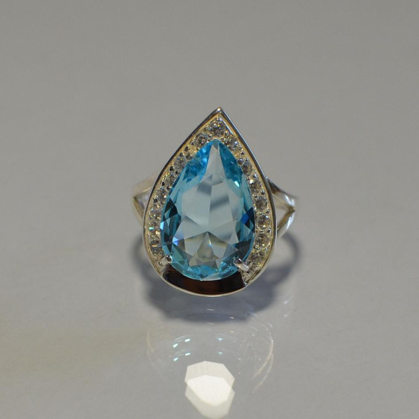 Срібна каблучка з пластинами із золота