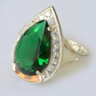 Срібна каблучка з пластинами із золота