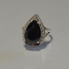 Срібна каблучка з пластинами із золота