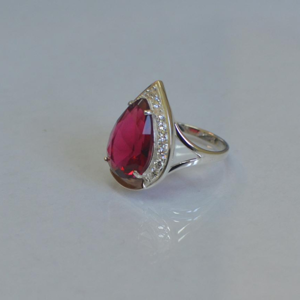 Срібна каблучка з пластинами із золота