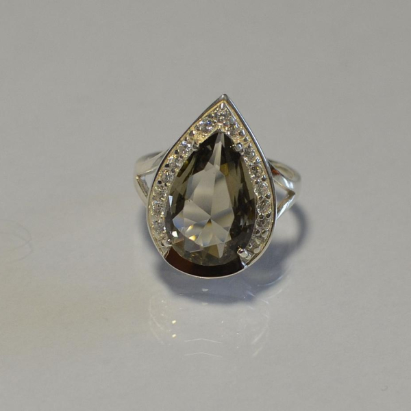 Срібна каблучка з пластинами із золота