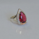 Срібна каблучка з пластинами із золота