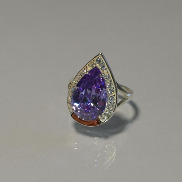 Срібна каблучка з пластинами із золота