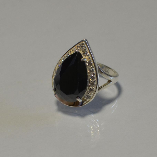 Срібна каблучка з пластинами із золота