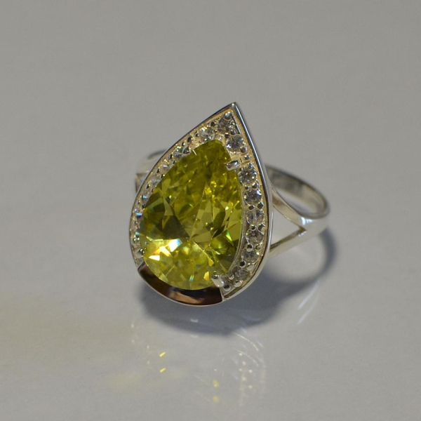 Срібна каблучка з пластинами із золота