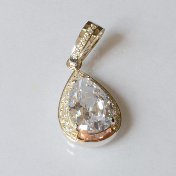 Серебряная подвеска с золотыми пластинами