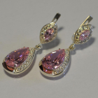 Срібні сережки з накладками з золота