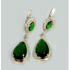 Срібні сережки з накладками з золота