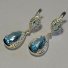 Срібні сережки з накладками з золота