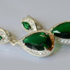 Срібні сережки з накладками з золота