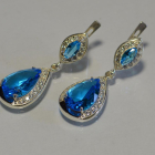 Срібні сережки з накладками з золота