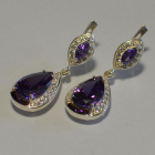 Срібні сережки з накладками з золота