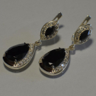 Срібні сережки з накладками з золота