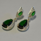 Срібні сережки з накладками з золота