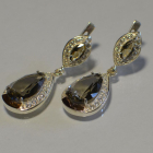 Срібні сережки з накладками з золота