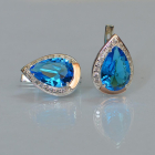 Срібні сережки з золотими пластинами