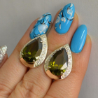 Срібні сережки з золотими пластинами