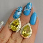 Срібні сережки з золотими пластинами