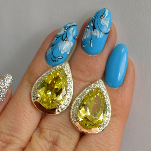 Срібні сережки з золотими пластинами