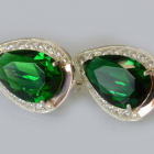 Срібні сережки з золотими пластинами