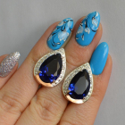 Срібні сережки з золотими пластинами