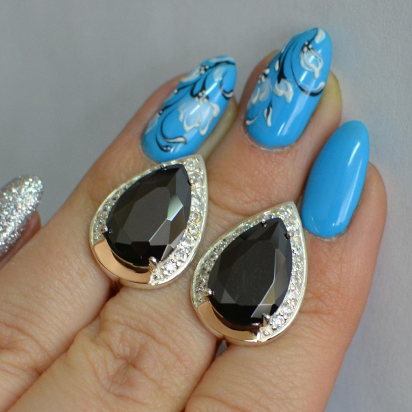 Срібні сережки з золотими пластинами