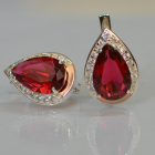 Срібні сережки з золотими пластинами