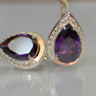 Срібні сережки з золотими пластинами