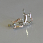 Срібні сережки з пластинами із золота