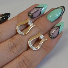 Срібні сережки з пластинами із золота