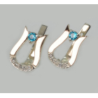 Срібні сережки з пластинами із золота