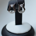 Срібні сережки з пластинами із золота