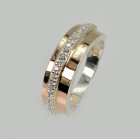 Срібна каблучка з золотими накладками