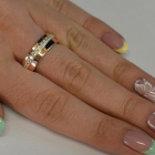 Срібна каблучка з золотими накладками