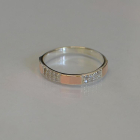 Срібна каблучка з пластинами із золота