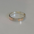 Срібна каблучка з пластинами із золота