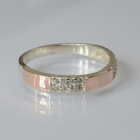 Срібна каблучка з пластинами із золота