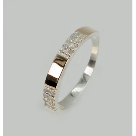 Серебряное кольцо  с пластинами из золота