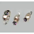 Срібний набір з золотими напайками