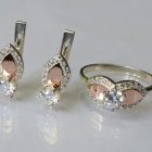 Срібний набір з золотими напайками