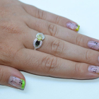 Срібна каблучка  зі вставками з золота