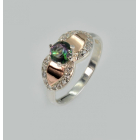 Срібна каблучка  зі вставками з золота