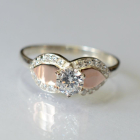 Срібна каблучка  зі вставками з золота