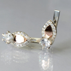 Срібні сережки з золотими вставками