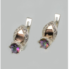 Срібні сережки з золотими вставками