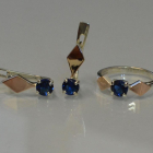 Срібний набір з пластинами із золота