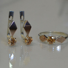 Срібний набір з пластинами із золота